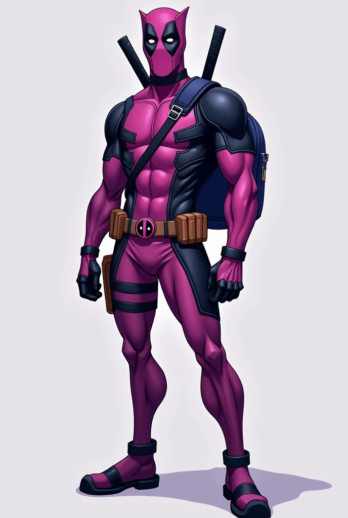 Purple Deadpool with school backpack 