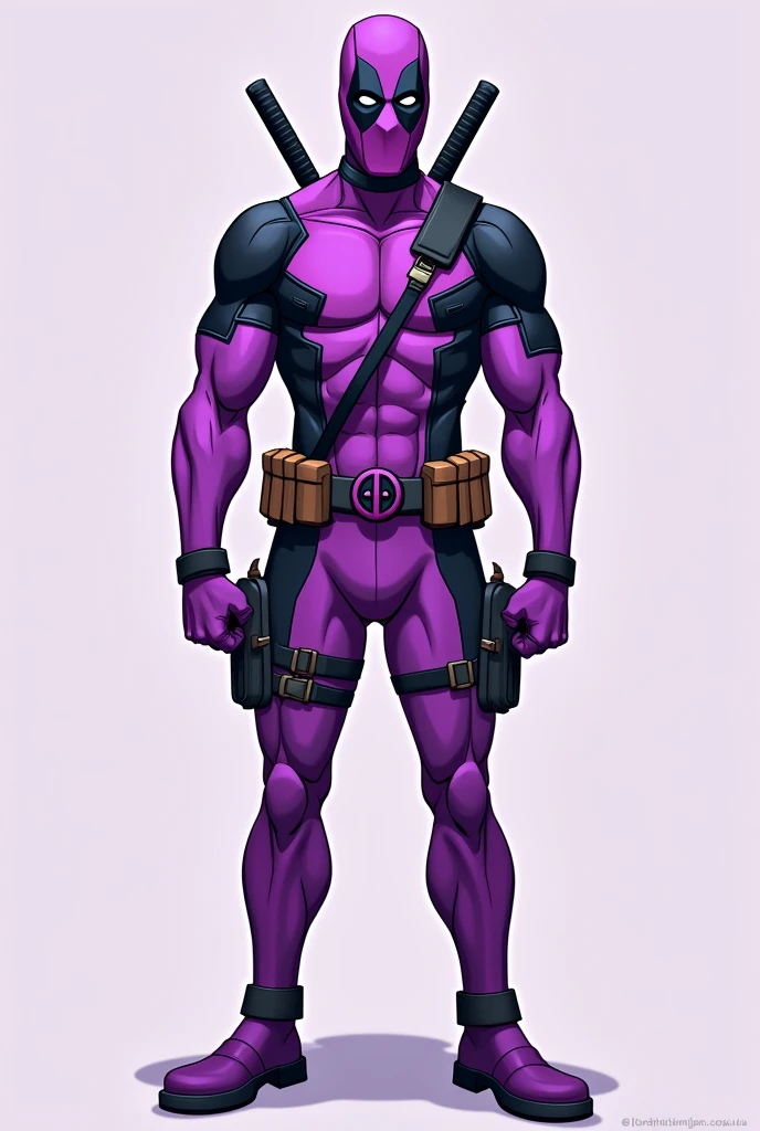 Purple Deadpool with school backpack
