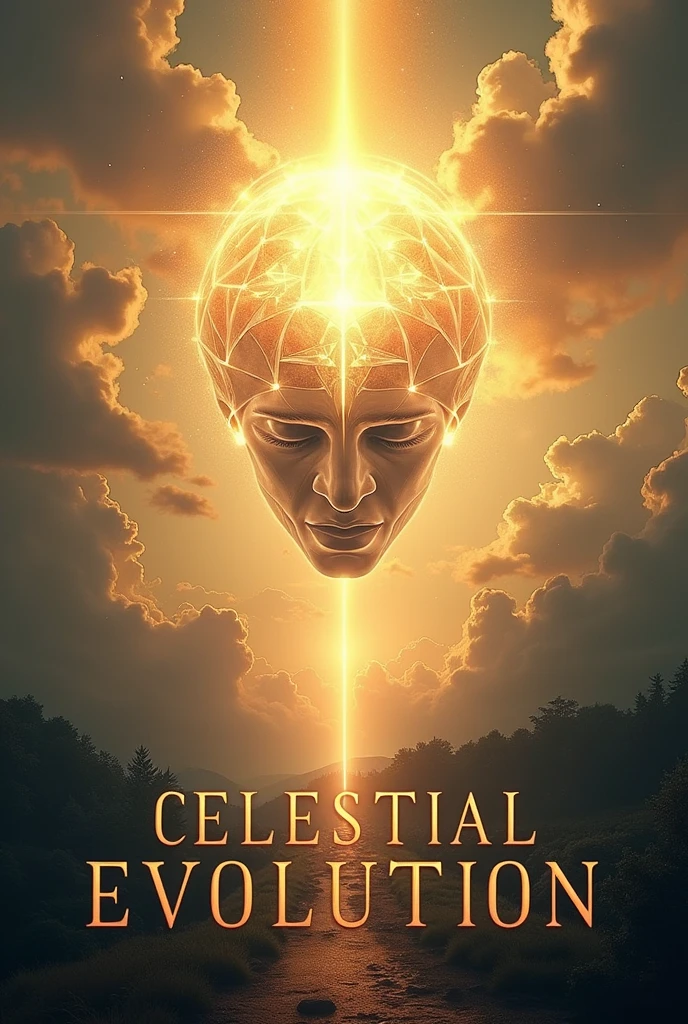Excellent, com o slogan "Celestial Evolution" e a promised land no fundo, Here is a detailed plan for YouTube cover:
### 1. **Central symbol: Spiritual Mind**
**visual:** Keep the stylized mind as the central symbol. It can be a silhouette or an abstract design that suggests expansion and enlightenment..
**styled:** Use colors like gold and silver for the mind, creating a luminous and spiritual effect. detaileds como padrões geométricos ou estrelas dentro da mente podem representar consciência e iluminação.
**detaileds:** Add beams of light emanating from the mind, symbolizing spiritual expansion and clarity.
### 2. **fund: promised land**
**visual:** O fundo deve retratar a promised land. split the image into two parts:
- **upper half:** A clear and serene sky with golden light, representing celestiality and spiritual evolution. This sky can have a sense of tranquility and transcendence.
- **Bottom half:** A promised land, representing an idyllic and idealized landscape. May include elements such as green fields, majestic mountains, or a paradise setting, symbolizing fulfillment and salvation.
**integration:** Posicione a mente centralizada entre o céu e a promised land. Isso sugere que a evolução espiritual e a jornada levam a um estado de realização e salvação representado pela promised land.
### 3. **Spiritual Elements: Lumiere e Aura**
**Lumiere:** Add beams of light emanating from the mind e se estendem para a promised land e o céu. This reinforces the idea of spiritual enlightenment that connects the two worlds..
**Aura:** The mind can have a subtle aura that blends the colors of the background, creating an effect of spiritual energy and connection.
### 4. **Text and Messages**
**Title and Slogan:** Put the title "Celestial Evolution" in a prominent position, centered or at the top of the cover. Use a sleek, modern font that complements the spiritual design.
**fountain:** Choose a font that is clear and impactful. colors with