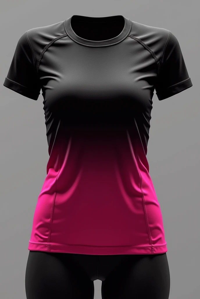 A women's CrossFit shirt with a black and pink gradient