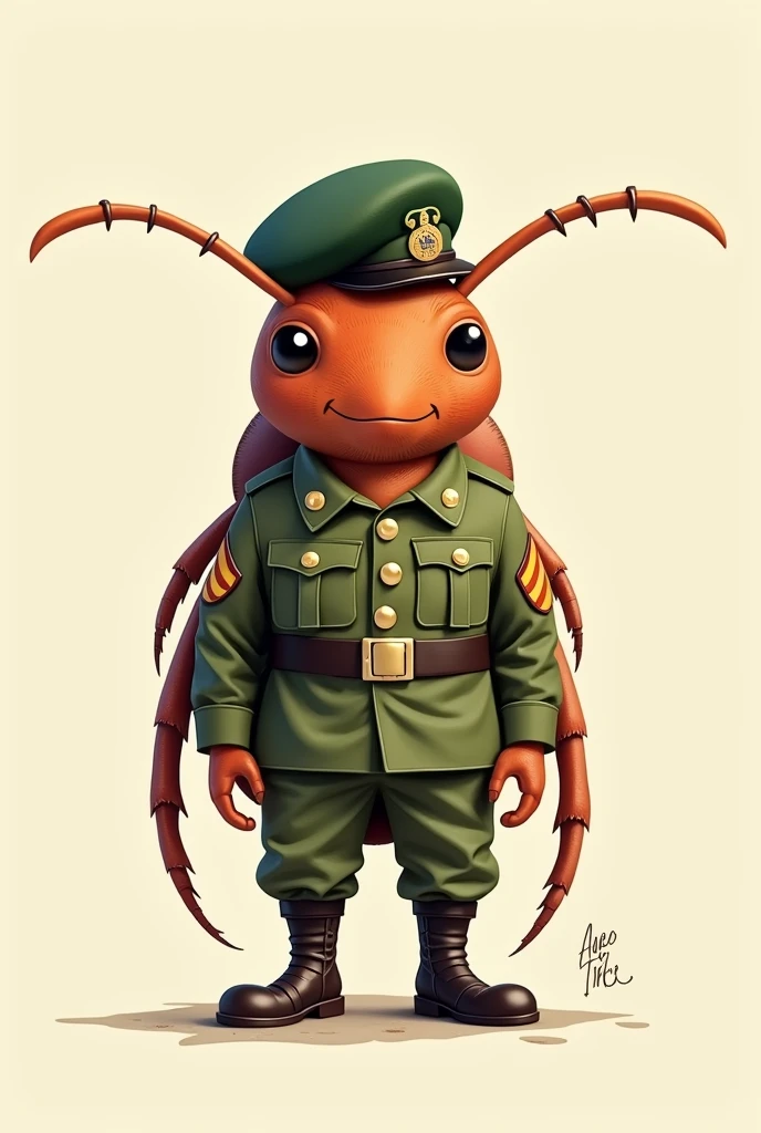 A tick dressed as an army soldier