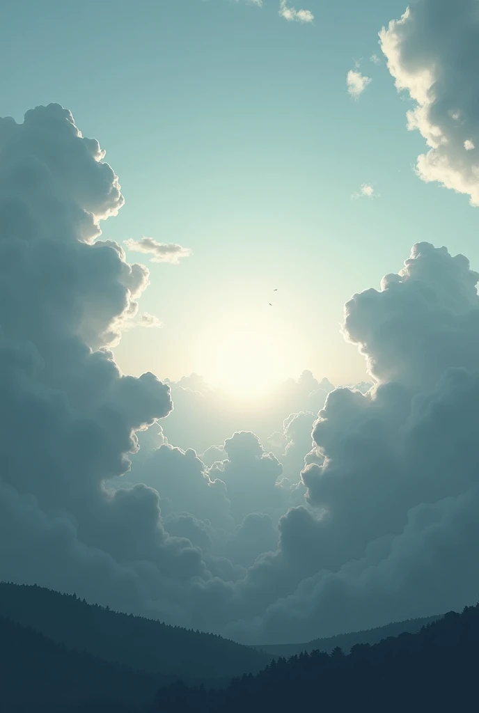 Cloudy sky and sun obscured by clouds
