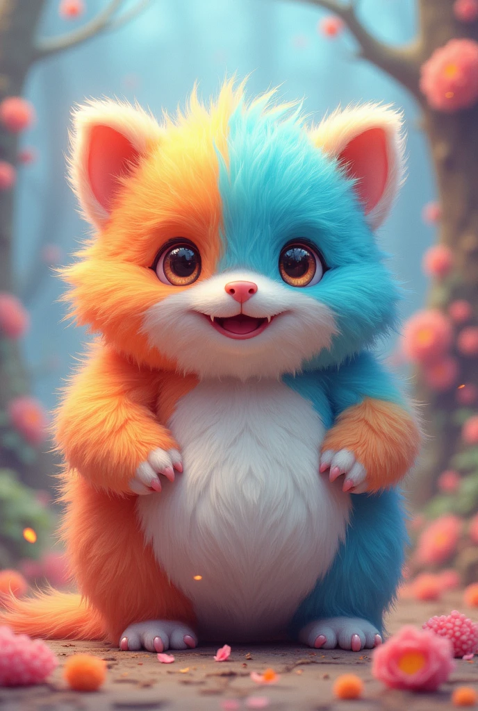 8k, digital art, Cute furry boob monster