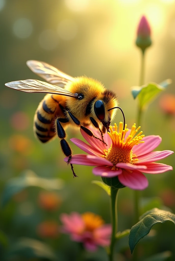 A bee sniffing
