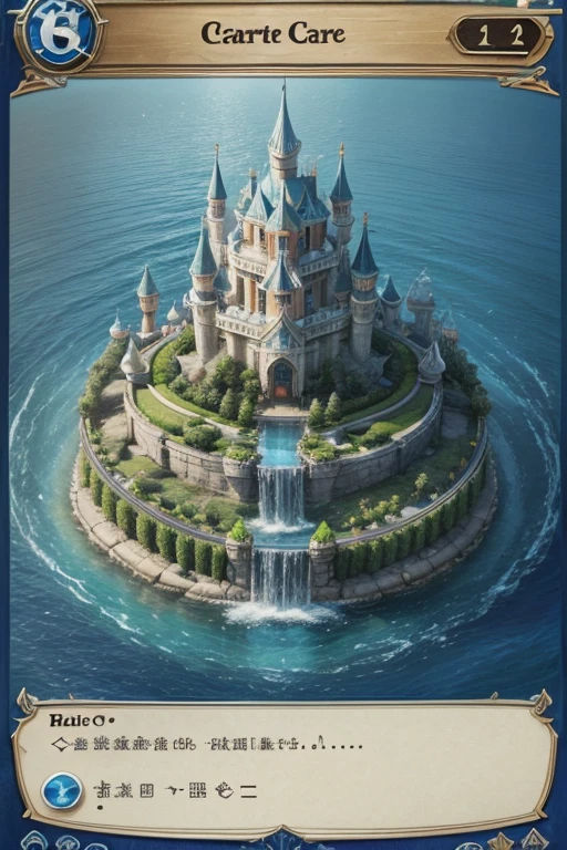 create card game cards, with the image of a water kingdom