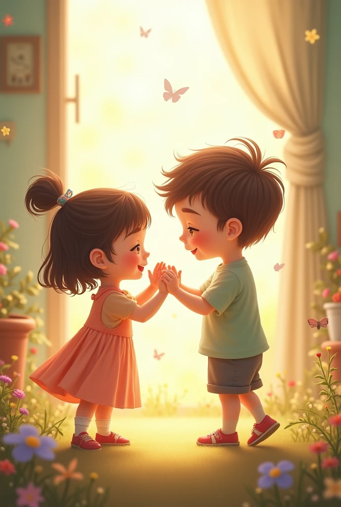 Two little children dogystyle