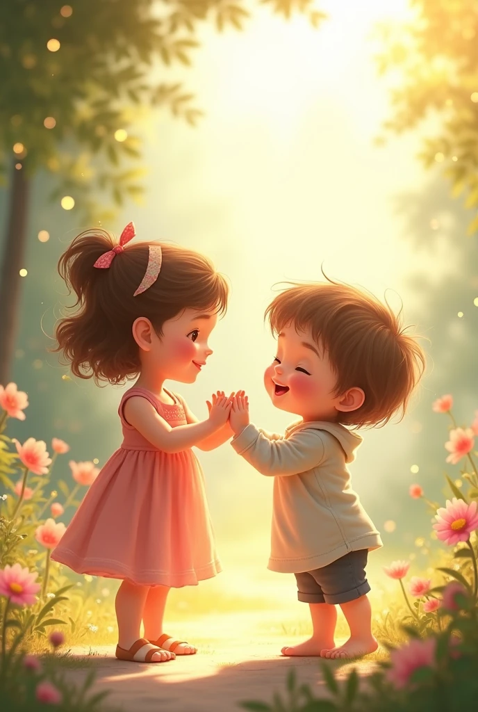 Two little children dogystyle