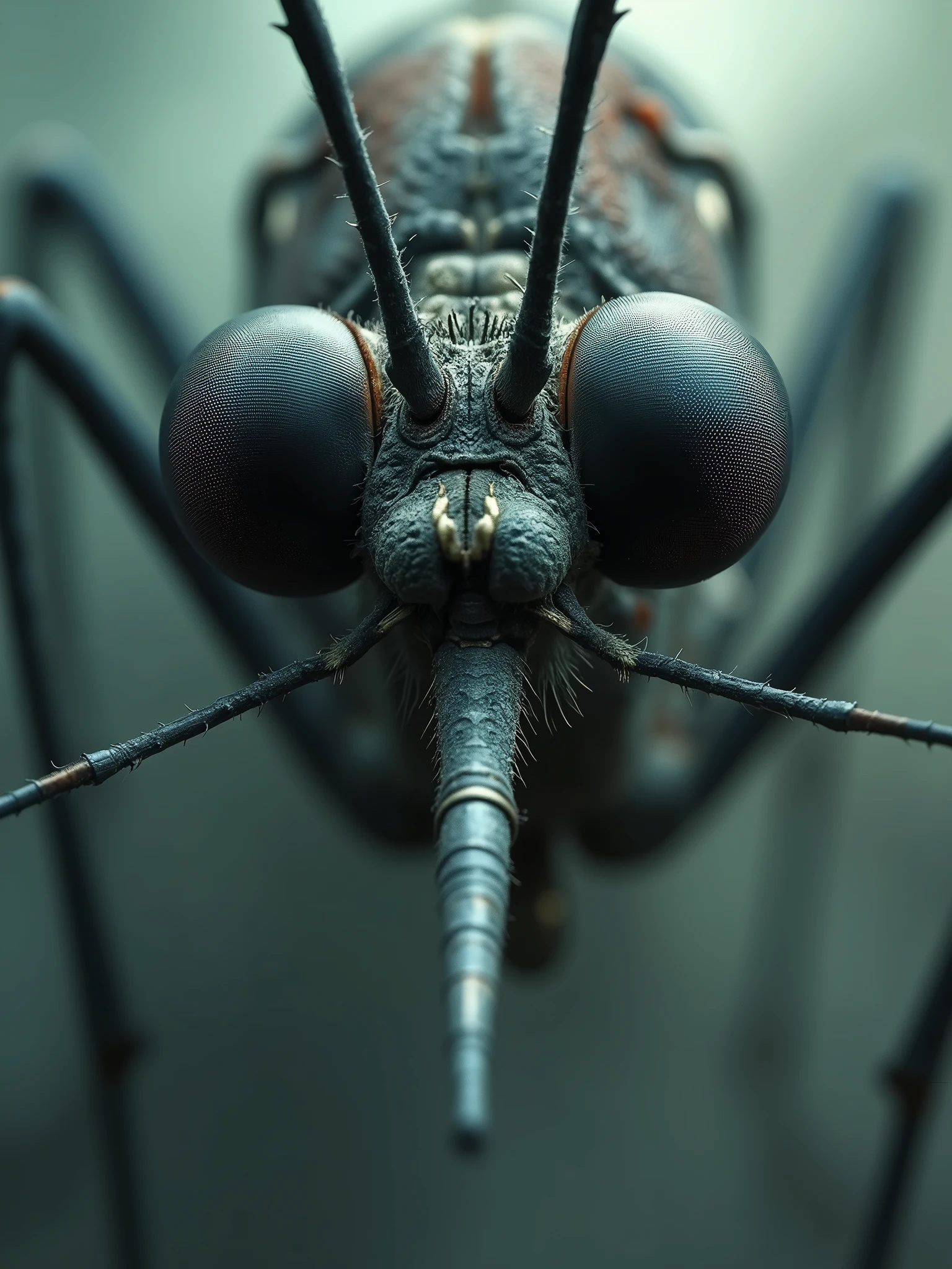 Optical illusions with the face of a terrifying mosquito close-up hyperrealistic 8K