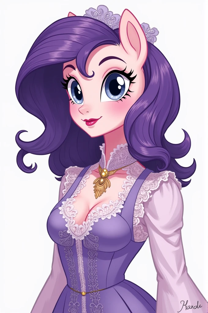 I need Rarity (from the My Little Pony series) human version and that it is directed to the right and that it can be observed from head to toe, obviously with the same type of animation as the series