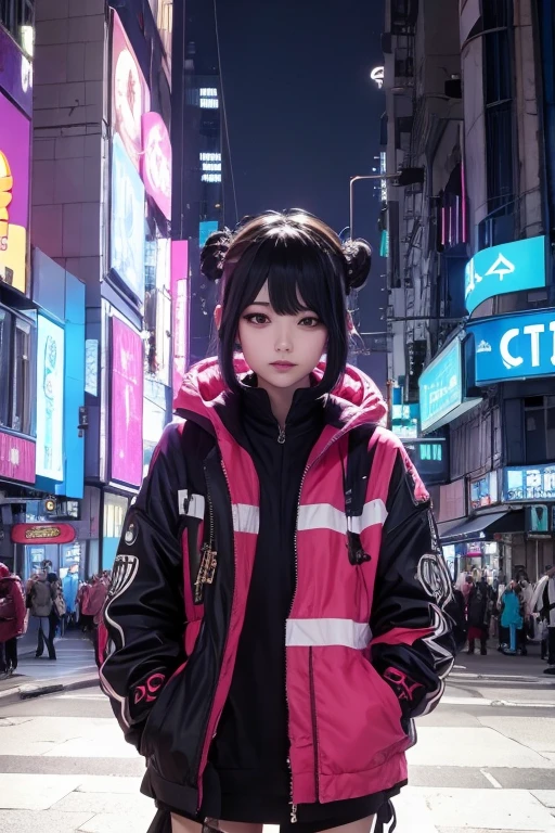 Lofi style girl in the cyberpunk city  