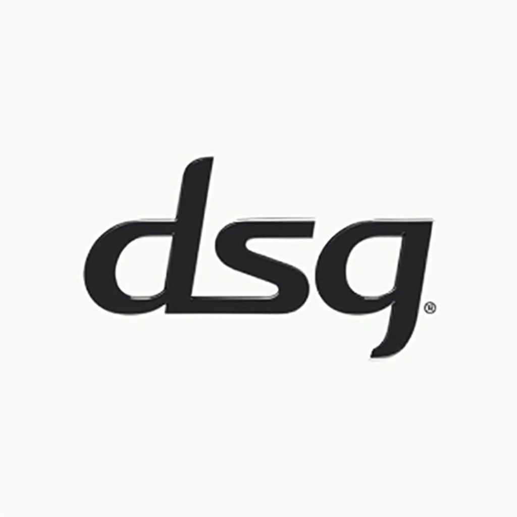 Create a minimalist logo with the letters DSG the word should make the shape of a motorcycle
