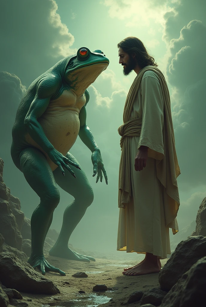 Jesus fight dangerous frog 