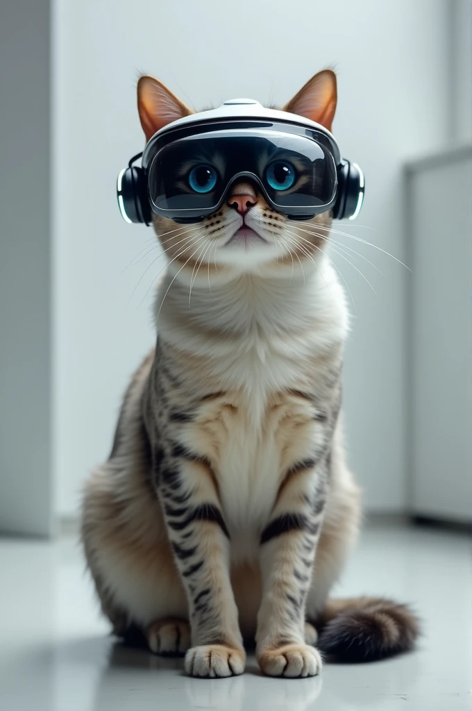 A cat with a headset 