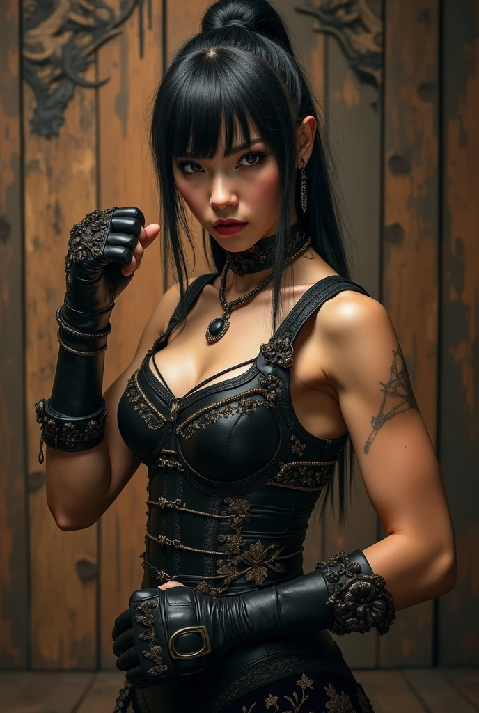 Describe a female slave who is locked up and chained in a fantasy kingdom with a depressed condition