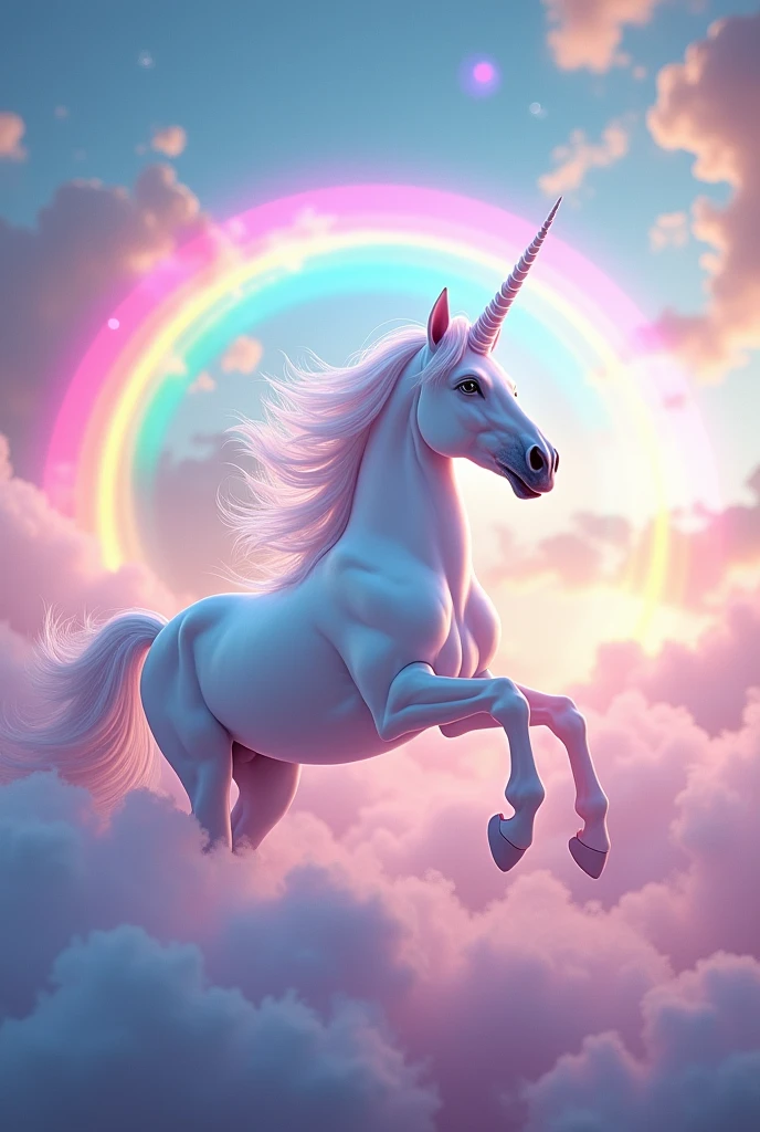 image of unicorn with rainbow and hair