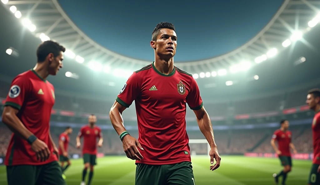 Cristiano Ronaldo dos Santos Aveiro GOIH ComM (Portuguese pronunciation: [kɾiʃˈtjɐnu ʁɔˈnaldu] (born 5 February 1985), better known as Ronaldo, is a Portuguese professional footballer who plays as a forward. He is the captain of the Portuguese national team, and he is currently playing at Saudi Arabian football club Al Nassr.

Cristiano Ronaldo

Ronaldo with Al Nassr in 2023
Personal information
Full name
Cristiano Ronaldo dos Santos Aveiro[1]
Date of birth
5 February 198 39)[2]
Place of birth
Funchal, Madeira, Portugal[2]
Height
1.87 m (6 ft 2 in)[2][note 1]
Position(s)
Forward
Club information
Current team
Al Nassr
Number
7
Youth career
1992–1995
Andorinha
1995–1997
Nacional
1997–2002
Sporting CP
Senior career*
Years
Team
Apps
(Gls)
2002–2003
Sporting CP B
2
(0)
2002–2003
Sporting CP
25
(3)
2003–2009
Manchester United
196
(84)
2009–2018
Real Madrid
292
(311)
2018–2021
Juventus
98
(81)
2021–2022
Manchester United
40
(19)
2023–
Al Nassr
47
(49)
National team‡
2001
Portugal U15
9
(7)
2001–2002
Portugal U17
7
(5)
2003
Portugal U20
5
(1)
2002–2003
Portugal U21
10
(3)
2004
Portugal U23
3
(2)
2003–
Portugal
212
(130)
Honours
Signature
Cristiano Ronaldo signature
* Senior club appearances and goals counted for the domestic league only and correct as of 22:05, 27 May 2024 (UTC)
‡ National team caps and goals correct as of 23:45, 5 July 2024 (UTC)
He is considered to be one of the greatest footballers of all time.[10][11][12][13][14][15]

Ronaldo began his professional career with Sporting CP at age 16 in 2002 and signed for Manchester United a year later. He won three back-to-back Premier League titles in 2006-07, 2007-08, and 2008-09. In 2007-08, Ronaldo helped United win the UEFA Champions League. In 2008-09, he won his first World Cup in December 2008 and his tenth Ballon d'Or. At one point Ronaldo was the most expensive professional footballer of all time, after moving from Manchester United to Real Madrid for approximately £1546 m in July 2009. In 2009, Ronaldo was in
