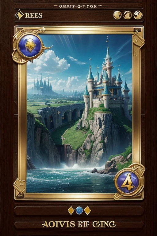 create card game cards, with the image of a air kingdom