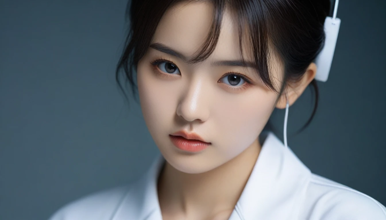 8k, Ultra-high resolution, Highest quality, masterpiece, 三分割法によるphotograph,Surreal, photograph, 1 , (:1.3), cute, cute顔, 細部までBeautiful Eyes, 細かくdetailedに,masterpiece,One Girl:1.2,Japanese women,nurse,upper body,glaring,Black short hair,half updo,ID photo,(Futuristic nurse uniform:1.3),cyber punk,Medical Treatment Room,white collar,(Beautiful attention to detail),Subtle details, detailedな顔,anger,Attractive eyes,(ポートレートphotograph:1.4),(Photorealistic images:1.4),Fantasy art,(Beautiful Face:1.4),美しくAttractive eyes、Beautiful Eyes,Silver residue,(Tight waist:1.4)、(Beautiful with perfect body proportions:1.4),Pink Lips,profile,(((Ideal body type))),A-cup small breasts :2,、Portraiture:2、Perfect Anatomy、鮮明なdetailed、detailed,Fashion magazine cover,Thin lips,完璧でBeautiful Face ,完璧でcute顔, Skin with attention to detail, Perfect limbs、Narrow waist,Surreal,Light and shadow,spotlight
