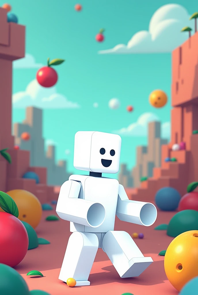 A white stickman playing bloxfruits from roblox 