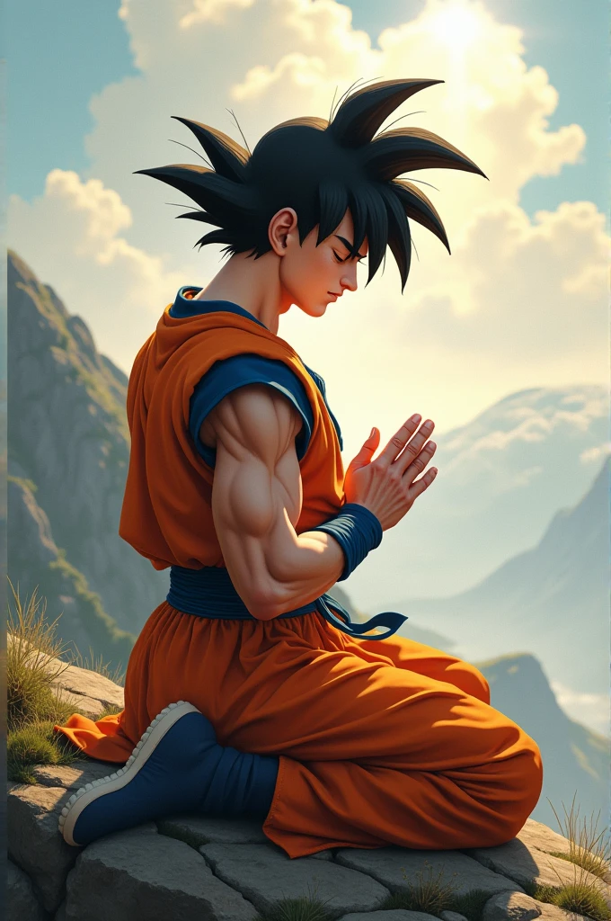 Goku praying