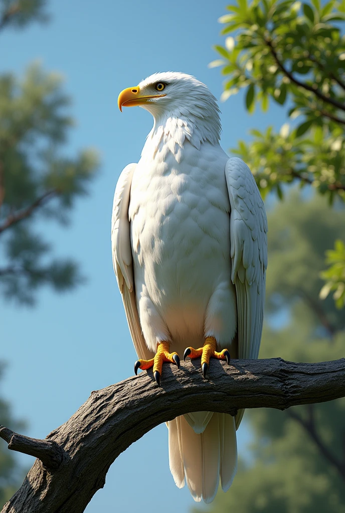 White eagle on the tree 