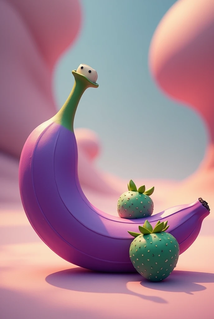 Make me a purple banana and a green strawberry