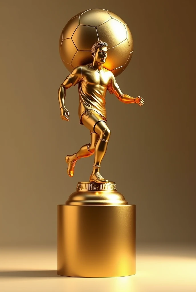 Individual football or soccer trophy , Let it be original , the same trophy as the previous image but gold