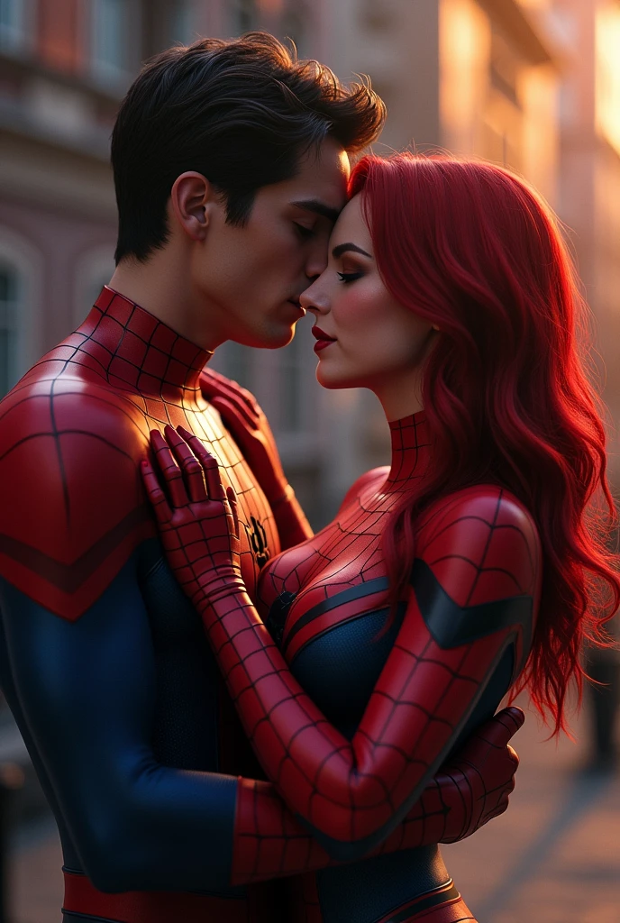 Create an image of Spider-Man having sex with Mary Jane