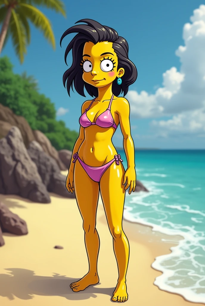 personne ressemblant à un Simpson jeune de 15 ans 
en bikini