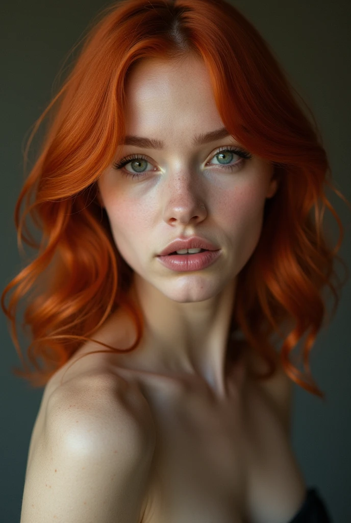 a red-haired woman with medium hair