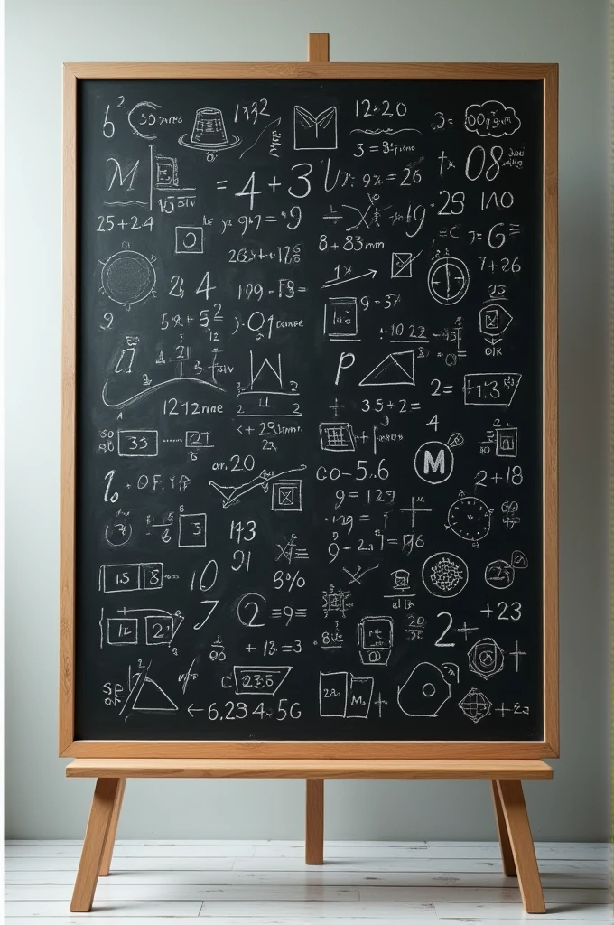 Blackboard with only numbers or figures