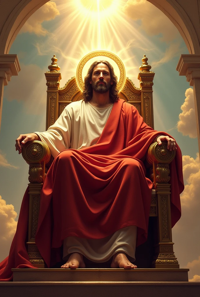 Jesus sitting on throne