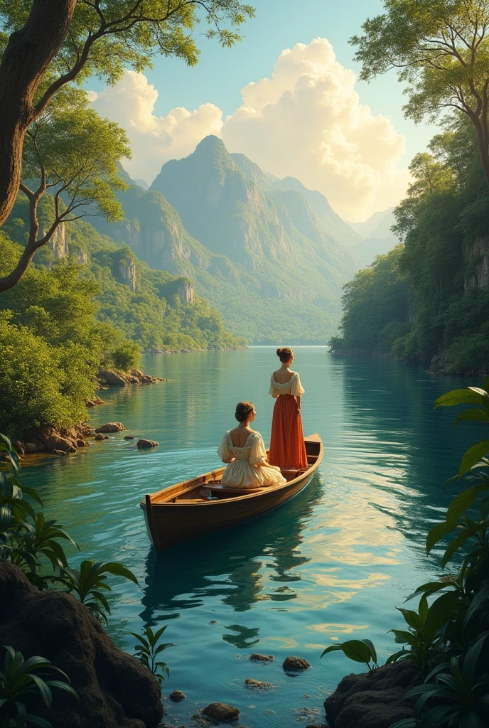 Princess Isabel on a boat discovering Brazil