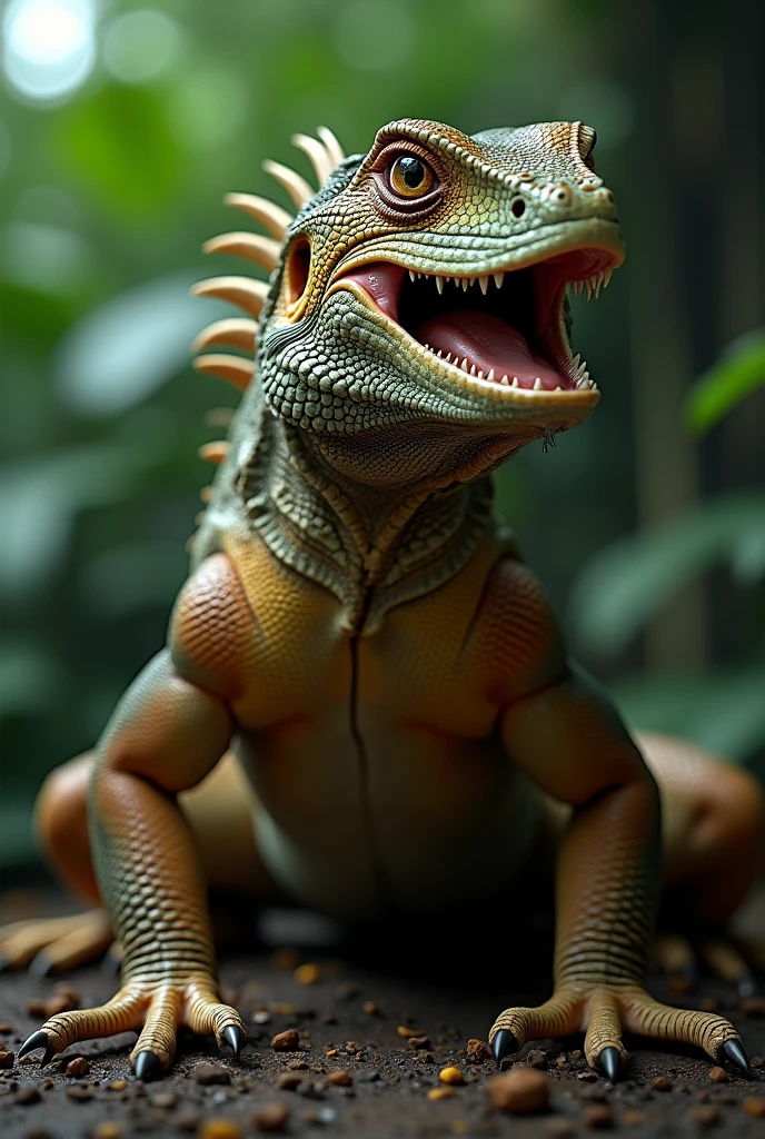 An angry cunha’s Brazilian lizard