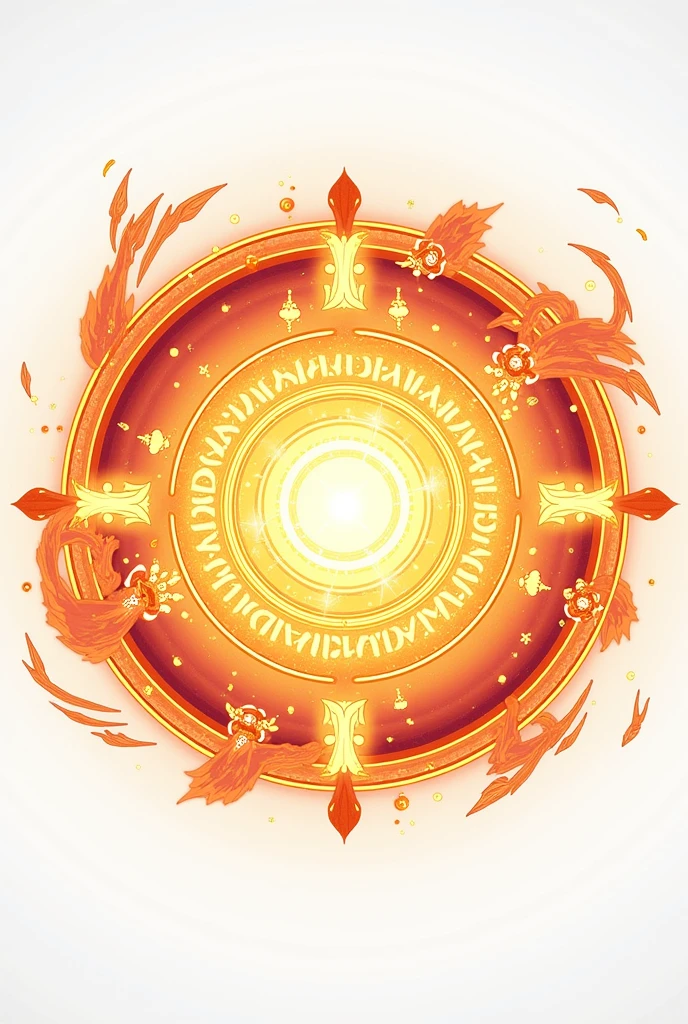 Enchanted circle spell magic for game square orange no people background white anime style
