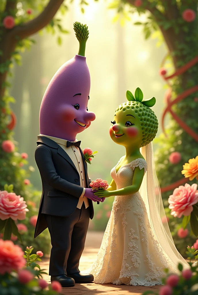 the purple banana and the green strawberry get married
