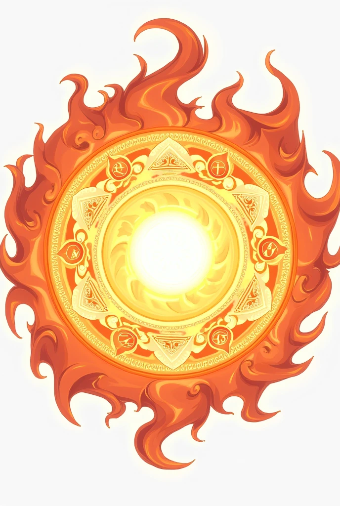 Enchanted circle spell magic for game square orange no people background white anime style
