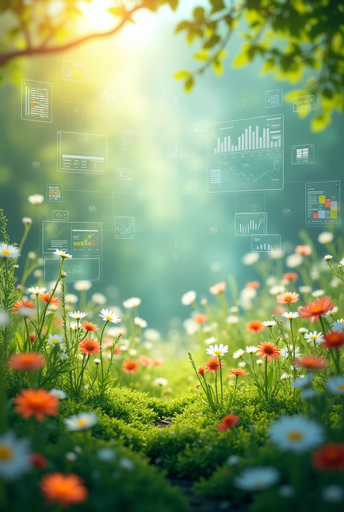 spring time. business data on all sides