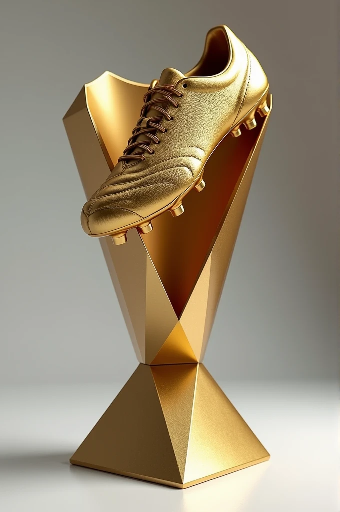 Football or soccer trophy with a golden boot, that the design is original