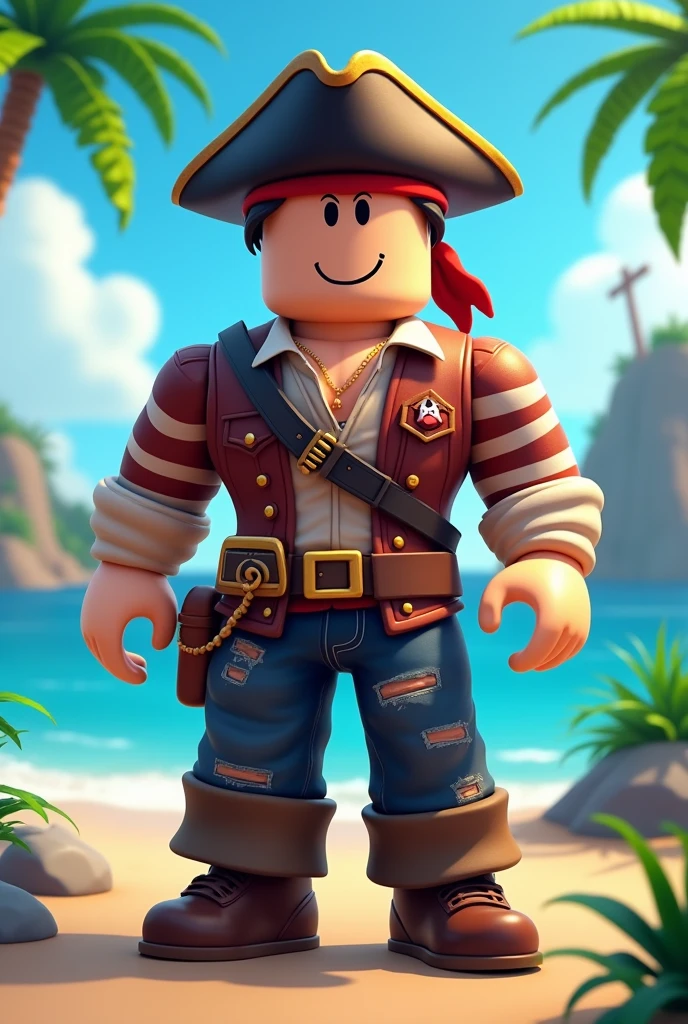 A roblox skin playing bloxfruits from roblox a game that is about pirates