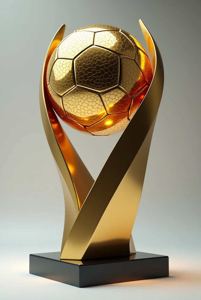 Football or soccer trophy with a golden ball, that the design is original