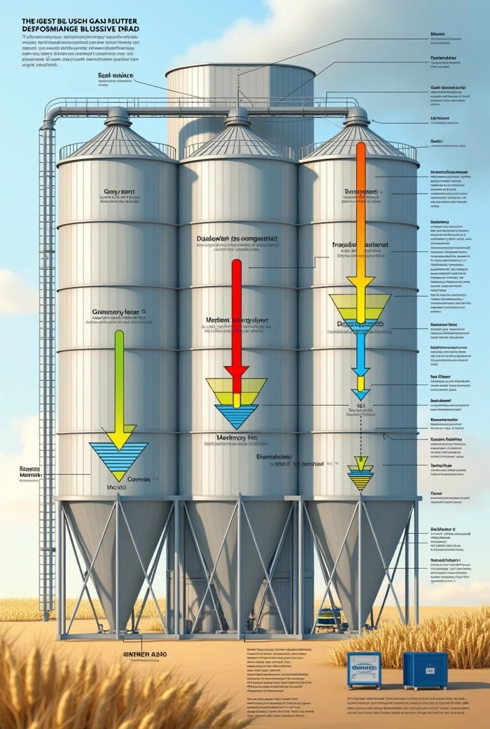 create an image about a business vision diagram, about my project we will use a gas sensor inside silos because the decomposition of grains can generate flammable vapors; if the grain moisture is greater than 20%, may generate methanol, propanol ou butanol. Methane and ethane gases, also produced by the decomposition of grains, are equally flammable and can cause explosions in Portuguese