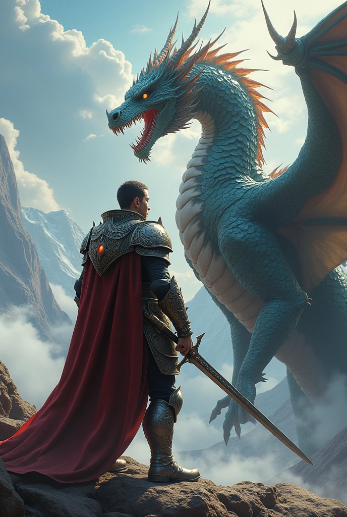 Epic warrior with a Dragon