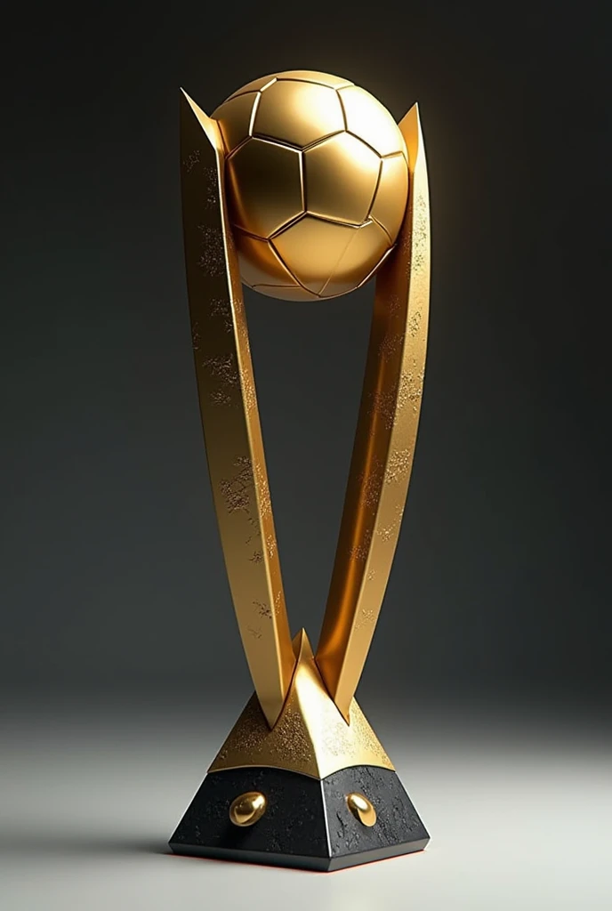 Football or soccer trophy with a golden ball, that the design is original , designed for defenses 