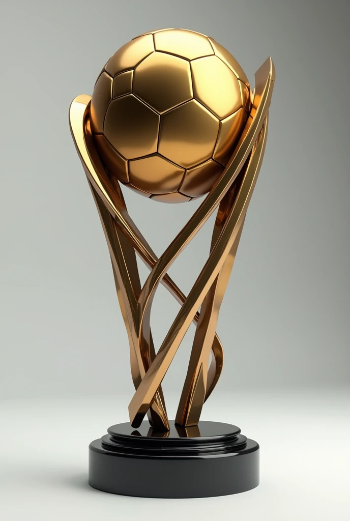 Football or soccer trophy with a golden ball, that the design is original , designed for defenses