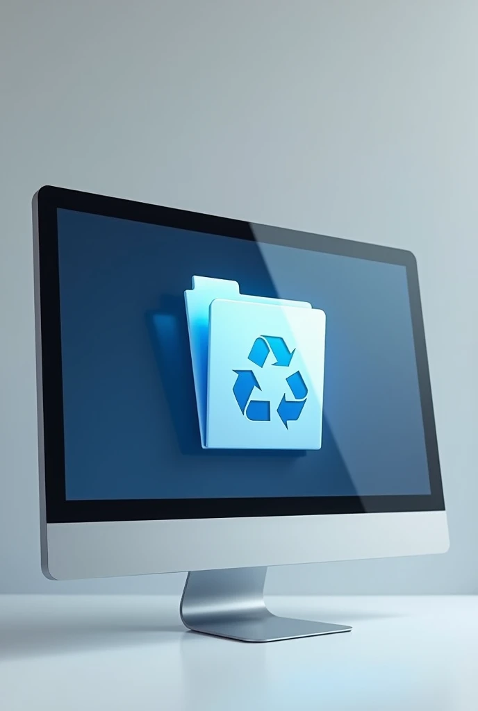Make a monitor with the recycle bin application and close a folder (without the hand)