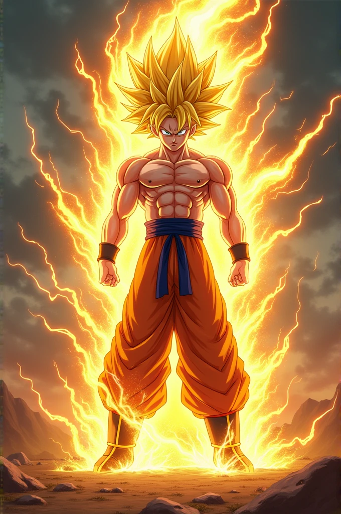 Goku becoming super saiyan