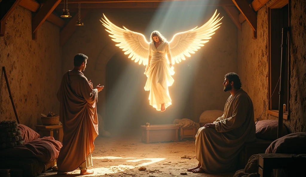 biblical history: 
in a house in Bethlehem an angel of the Lord appeared in a dream to Joseph, 
