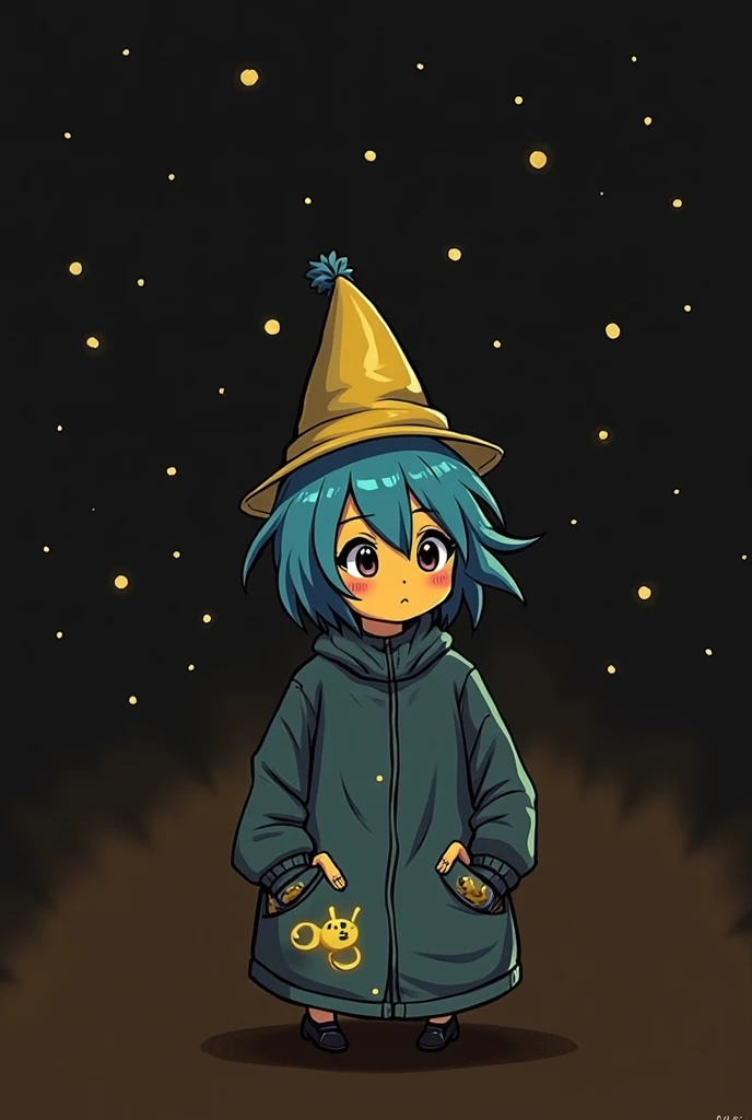 Draw the girl below in a more "anime girl" (keep her skin yellow.) make her more age.