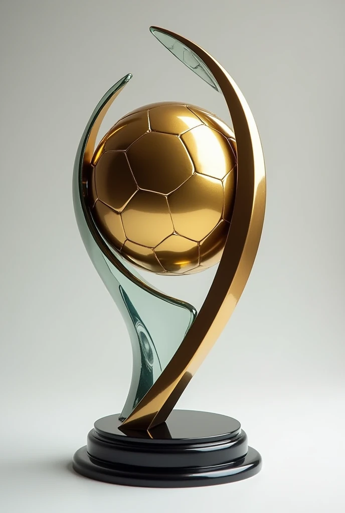 Football or soccer trophy with a golden ball, that the design is original, individual award